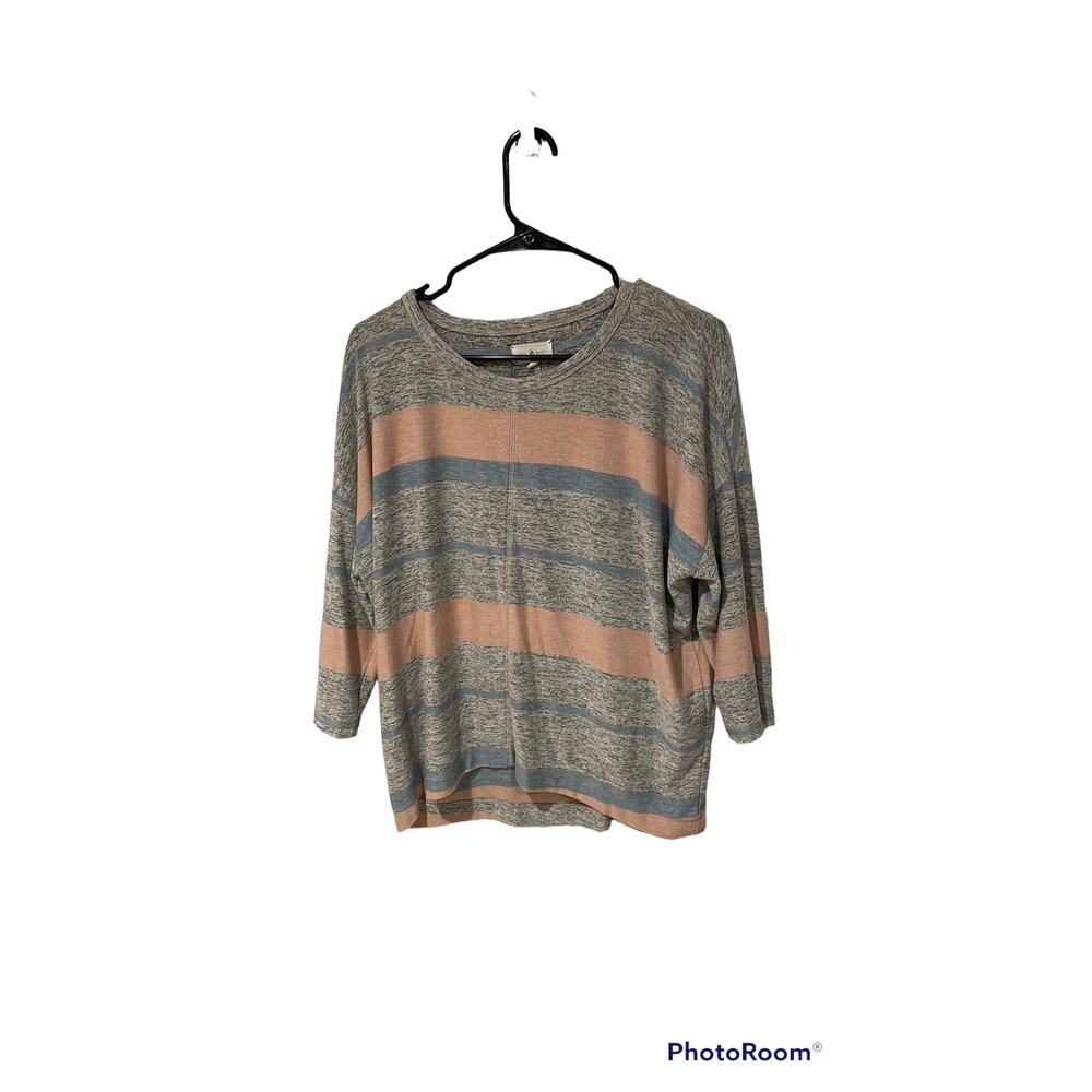 Lou & Grey striped sweater grey pink blue medium